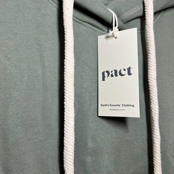 Pact Unisex Green Hoodie Sweatshirt Organic Cotton Size S NWT - Picture 2 of 4